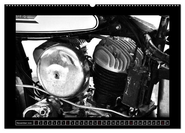 Produktbild: Harley Davidson WLA 750 in Schwarzweiss (Wandkalender 2026 DIN A2 quer), CALVENDO Monatskalender