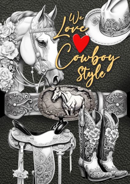 Produktbild: We love Cowboy Style Malbuch f&uuml;r Erwachsene