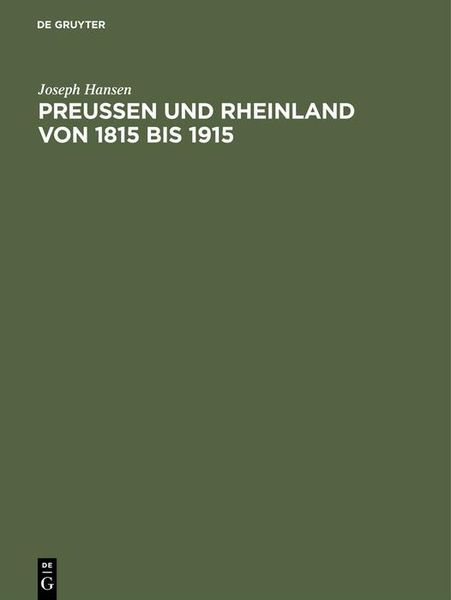 Produktbild: Preu&szlig;en und Rheinland von 1815 bis 1915