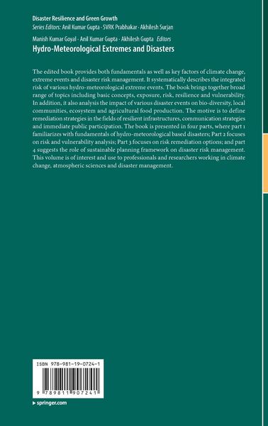 Produktbild: Hydro-Meteorological Extremes and Disasters