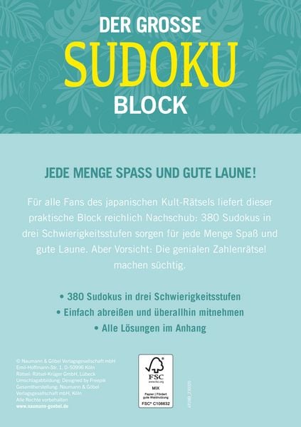 Produktbild: Der gro&szlig;e Sudoku Block Band 7