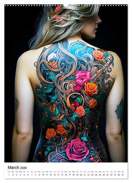 Produktbild: Tattoo Tales (High Quality Premium Wall Calendar 2026 DIN A2 portrait),CALVENDO 12 Month Wall Calendar