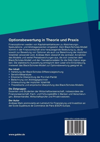 Produktbild: Optionsbewertung in Theorie und Praxis