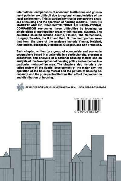 Produktbild: Housing Markets and Housing Institutions: An International Comparison