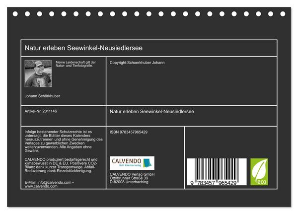 Produktbild: Natur erleben Seewinkel-Neusiedlersee (Tischkalender 2026 DIN A5 quer), CALVENDO Monatskalender