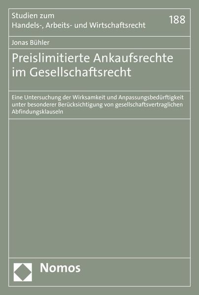 Produktbild: Preislimitierte Ankaufsrechte im Gesellschaftsrecht