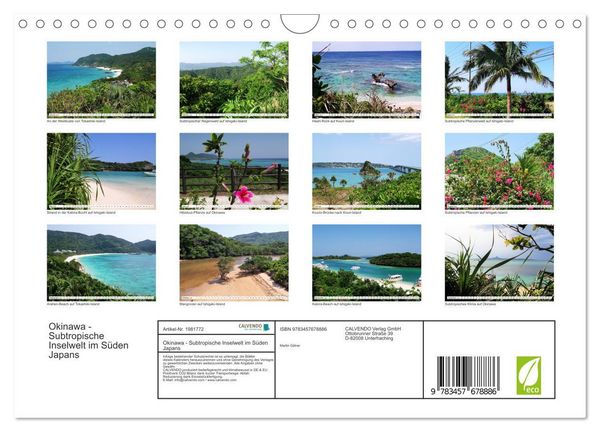Produktbild: Okinawa - Subtropische Inselwelt im S&uuml;den Japans (Wandkalender 2026 DIN A4 quer), CALVENDO Monatskalender