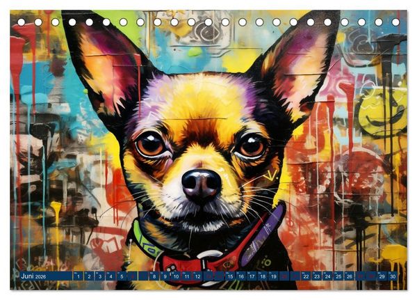 Produktbild: Graffiti Hunde (Tischkalender 2026 DIN A5 quer), CALVENDO Monatskalender