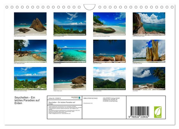 Produktbild: Seychellen - Ein letztes Paradies auf Erden (Wandkalender 2026 DIN A4 quer), CALVENDO Monatskalender