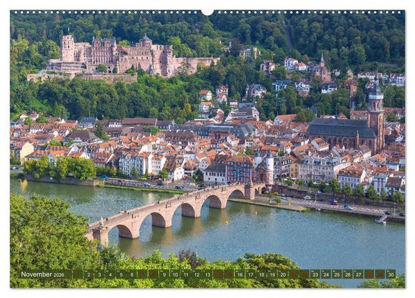 Produktbild: Heidelberger Neckarzauber (hochwertiger Premium Wandkalender 2026 DIN A2 quer), Kunstdruck in Hochglanz