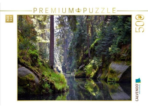 CALVENDO Puzzle Kirnitzschtal im Elbsandsteingebirge | 500 Teile Lege-Größe 48 × 36 cm Foto-Puzzle für Erwachsene
