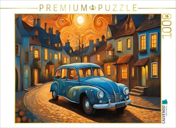 Produktbild: CALVENDO Puzzle Oldtimer im Stil von van Gogh | 1000 Teile Lege-Gr&ouml;&szlig;e 64x48cm Foto-Puzzle f&uuml;r gl&uuml;ckliche Stunden