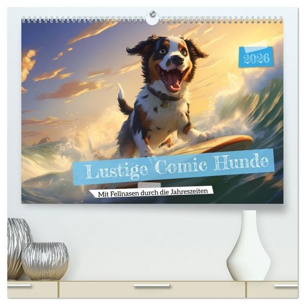 Produktbild: Lustige Comic Hunde (hochwertiger Premium Wandkalender 2026 DIN A2 quer), Kunstdruck in Hochglanz