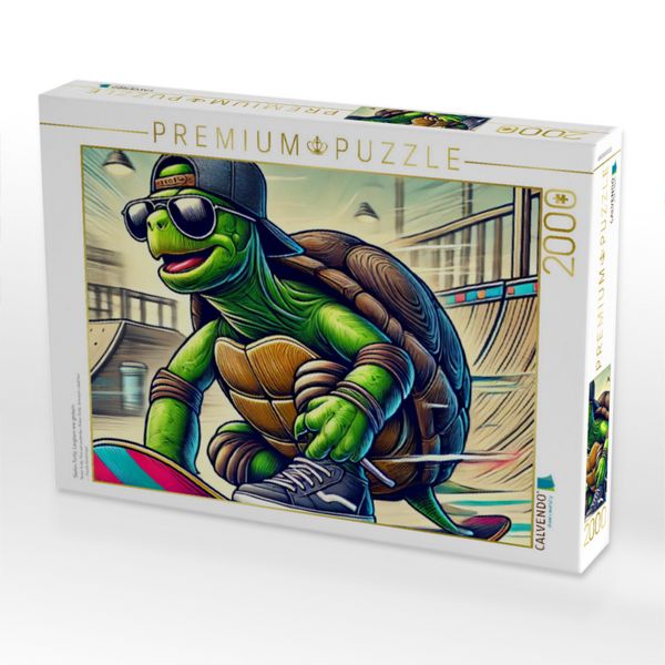 Produktbild: CALVENDO Puzzle Skater-Turtle: Langsam war gestern | 2000 Teile Lege-Gr&ouml;&szlig;e 90x67cm Foto-Puzzle f&uuml;r gl&uuml;ckliche Stunden