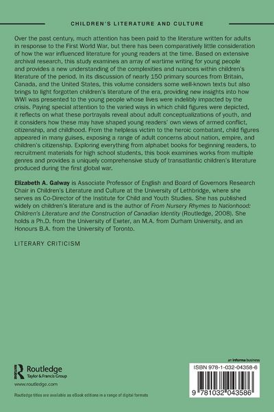 Produktbild: The Figure of the Child in WWI American, British, and Canadian Children's Literature