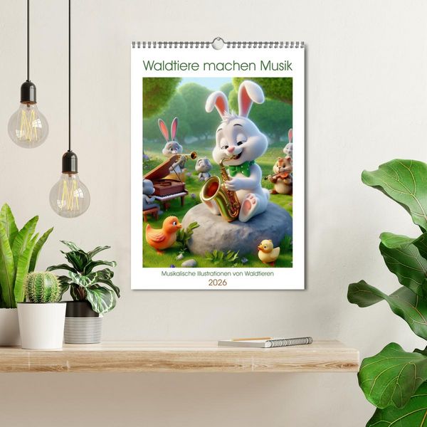 Produktbild: Waldtiere machen Musik (Wandkalender 2026 DIN A3 hoch), CALVENDO Monatskalender