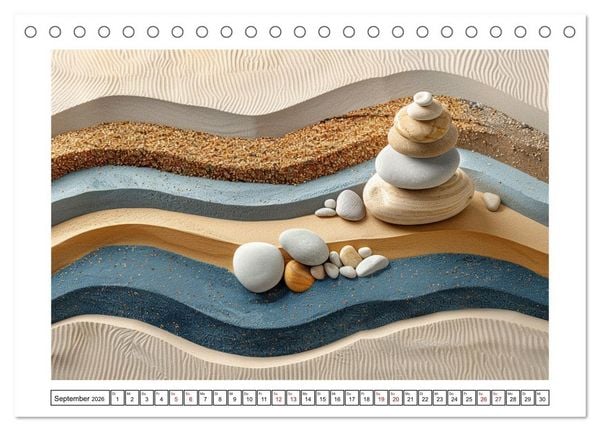 Produktbild: Augenmeditation im Zen Garten (Tischkalender 2026 DIN A5 quer), CALVENDO Monatskalender