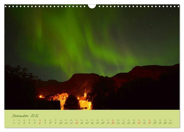 Produktbild: Nordlicht-Zauber auf den Lofoten. Aurora borealis (Wandkalender 2026 DIN A3 quer), CALVENDO Monatskalender