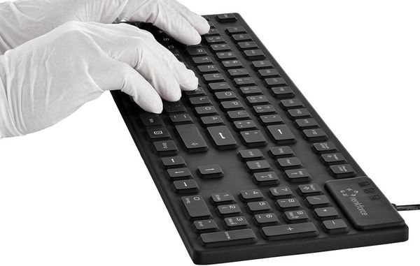 Produktbild: Renkforce RF-3561816 USB Tastatur Deutsch, QWERTZ Schwarz Silikonmembran vollversiegelt IP68