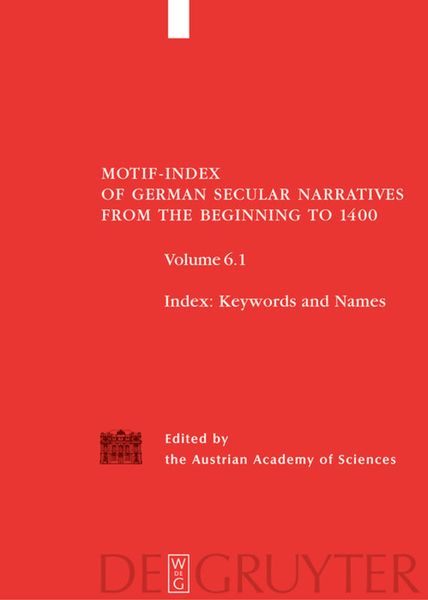 Produktbild: Motif-Index of German Secular Narratives from the Beginning to 1400 / Index