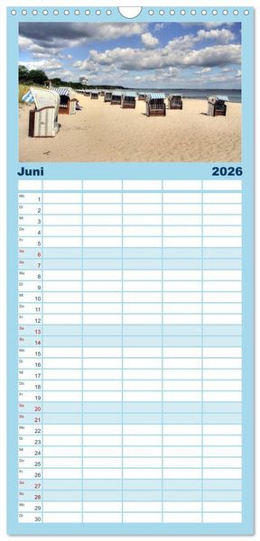 Produktbild: Familienplaner 2026 - Timmendorfer Strand mit 5 Spalten (Wandkalender, 21 x 45 cm) CALVENDO