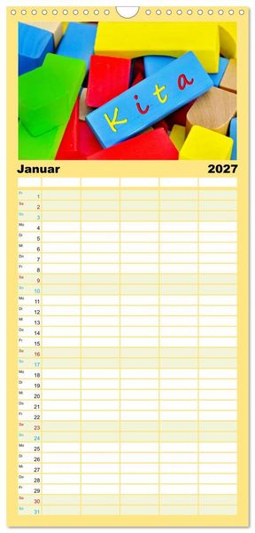 Produktbild: Familienplaner 2027 - Traumberuf - Erzieher:innen in der Kinderkrippe mit 5 Spalten (Wandkalender, 21 x 45 cm) CALVENDO