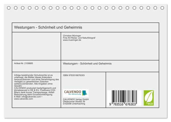 Produktbild: Westungarn - Sch&ouml;nheit und Geheimnis (Tischkalender 2026 DIN A5 quer), CALVENDO Monatskalender