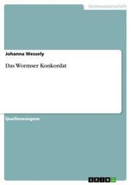 Produktbild: Das Wormser Konkordat