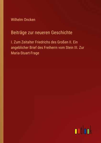 Produktbild: Beitr&auml;ge zur neueren Geschichte
