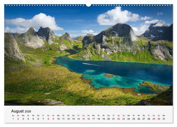 Produktbild: Farben der Lofoten - Jahreszeiten jenseits des Polarkreises (hochwertiger Premium Wandkalender 2026 DIN A2 quer), Kunstdruck in Hochglanz