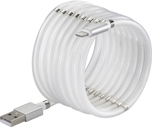 Produktbild: Renkforce USB-Kabel USB 2.0 USB-A Stecker, Apple Lightning Stecker 1.00m Wei&szlig; TO-6897012