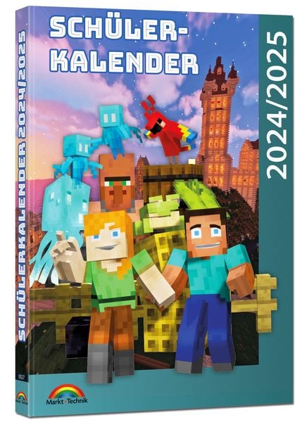 Schülerkalender 2024/2025 mit Minecraft; inklusive Tipps, Tricks &amp; Crafting-Rezepten