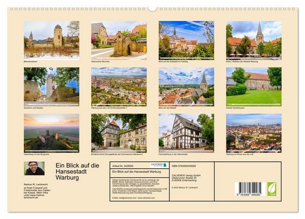 Produktbild: Ein Blick auf die Hansestadt Warburg (hochwertiger Premium Wandkalender 2027 DIN A2 quer), Kunstdruck in Hochglanz