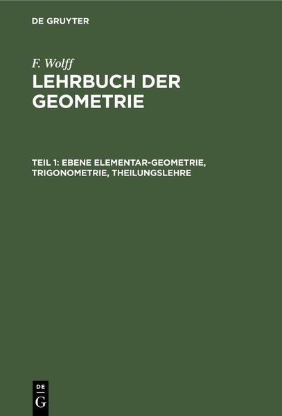 Produktbild: Ebene Elementar-Geometrie, Trigonometrie, Theilungslehre