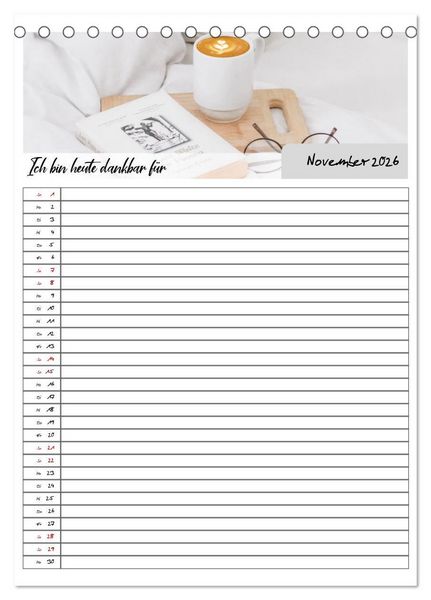 Produktbild: Ich bin dankbar - ein Jahr voller Achtsamkeit (Tischkalender 2026 DIN A5 hoch), CALVENDO Monatskalender