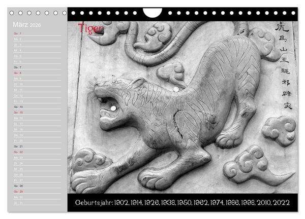 Produktbild: Das Chinesische Horoskop / Geburtstagskalender (Wandkalender 2026 DIN A4 quer), CALVENDO Monatskalender