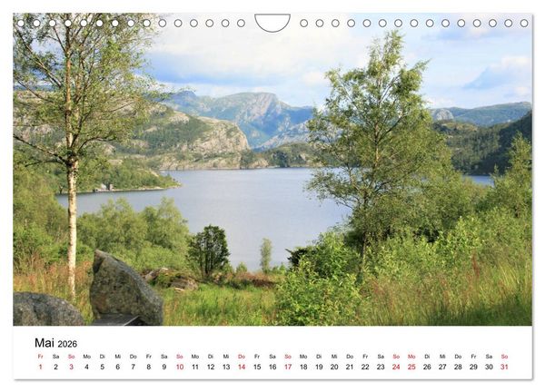 Produktbild: S&uuml;dnorwegen - von Kristiansand bis Stavanger (Wandkalender 2026 DIN A4 quer), CALVENDO Monatskalender