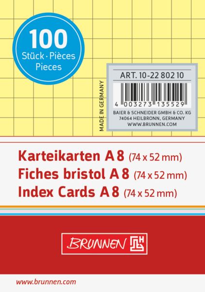 Produktbild: Brunnen Karteikarte A8 kar ge 100St