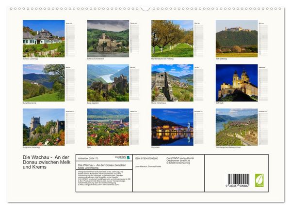 Produktbild: Die Wachau - An der Donau zwischen Melk und Krems (hochwertiger Premium Wandkalender 2026 DIN A2 quer), Kunstdruck in Hochglanz