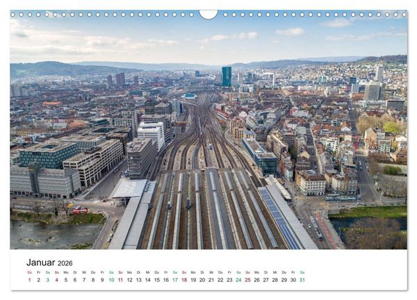 Produktbild: Luftbildkalender Z&uuml;rich (Wandkalender 2026 DIN A3 quer), CALVENDO Monatskalender