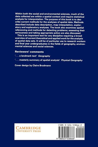 Produktbild: Spatial Data Analysis in the Social and Environmental Sciences