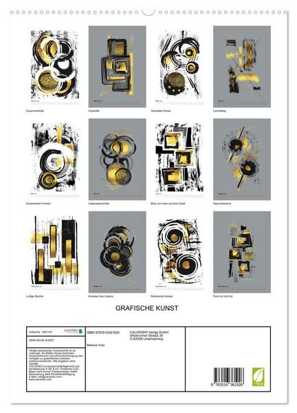 Produktbild: GRAFISCHE KUNST (hochwertiger Premium Wandkalender 2026 DIN A2 hoch), Kunstdruck in Hochglanz