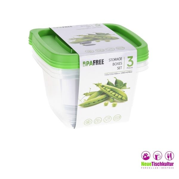 Produktbild: neuetischkultur VORRATSDOSEN SET 3-ER 1360 ML 15,5X15,5X10 CM