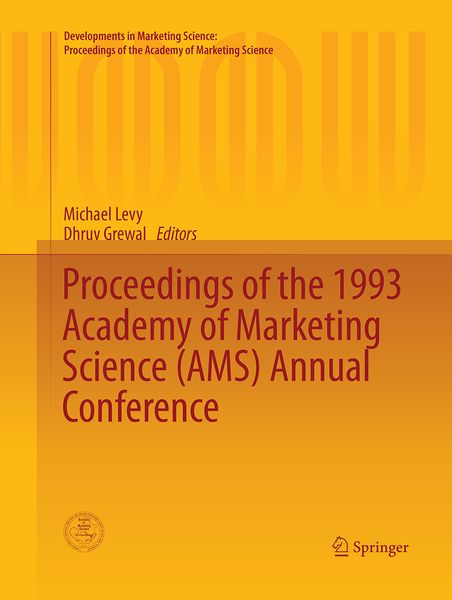 Produktbild: Proceedings of the 1993 Academy of Marketing Science (AMS) Annual Conference