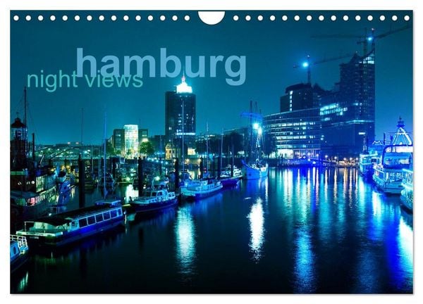 Produktbild: hamburg - night views (Wandkalender 2026 DIN A4 quer), CALVENDO Monatskalender