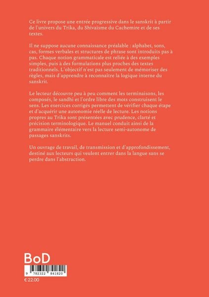 Produktbild: Apprendre le Sanskrit par les textes du Trika Saiva