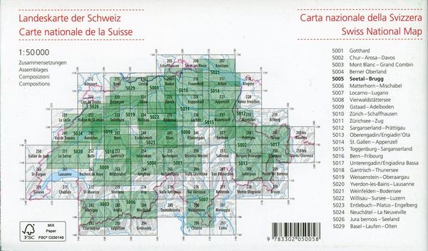Produktbild: Swisstopo 1 : 50 000 Seetal Brugg