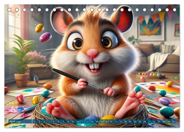 Produktbild: Hamsterbacken: Ein Jahr voller &Uuml;berraschungen (Tischkalender 2026 DIN A5 quer), CALVENDO Monatskalender