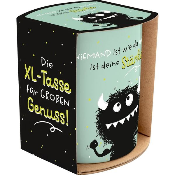 Produktbild: XL-Tasse Motiv 'Monster', mit Geschenkbanderole