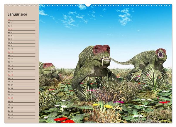 Produktbild: Dinosaurier. Urzeitliche Giganten (Wandkalender 2026 DIN A2 quer), CALVENDO Monatskalender